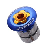 1.1/8 CNC Reuseable Bike Cycle Ahead Plug with Anodized Alloy Top Cap Blue" - Image 2