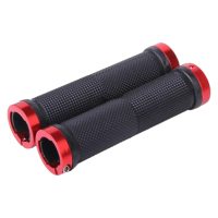 Bicycle Handle Bar Grips Double Lock On BMX MTB Mountain Bike Grip Black/Red - Image 3