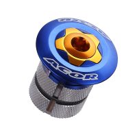 1.1/8 CNC Reuseable Bike Cycle Ahead Plug with Anodized Alloy Top Cap Blue" - Image 3