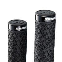 SRAM DH Silicone Lockring Grips Black With Double Clamps & End Plugs - Image 3