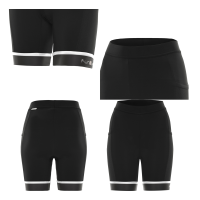 Funkier Abara Ladies 11 Panel Shorts (C13 Pad) in Black M - Image 6