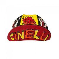 Cinelli Ana Benaroya FIRE Cotton Cycling Cap Road Urban Fixie Black Orange - Image 2
