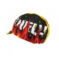 Cinelli Ana Benaroya FIRE Cotton Cycling Cap Road Urban Fixie Black Orange - Image 3
